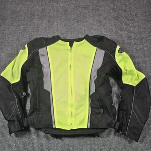 Joe Rocket Jacket Men Large Hi-Vis Motorcycle Mesh Reflective Padded Lined Armor